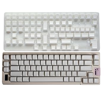 Amazon.co.jp: PBT キーキャップ白のようなダブルショット PBT